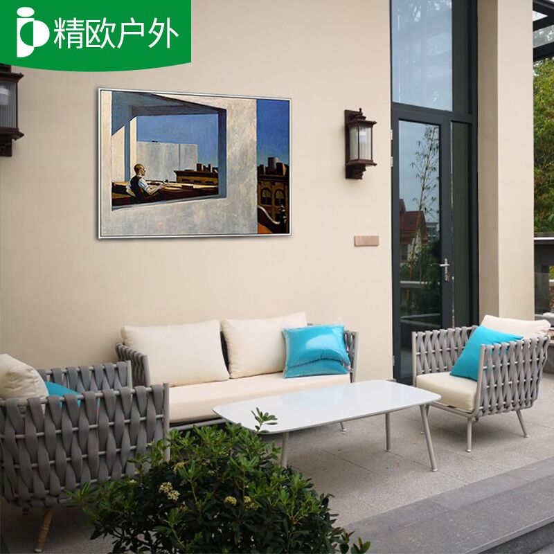 户外阳台藤椅设计沙发家具休闲椅子室外庭院北欧别墅藤编防水防晒