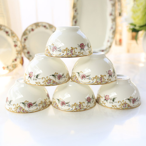 莹辰达陶瓷碗家用6只餐具组合