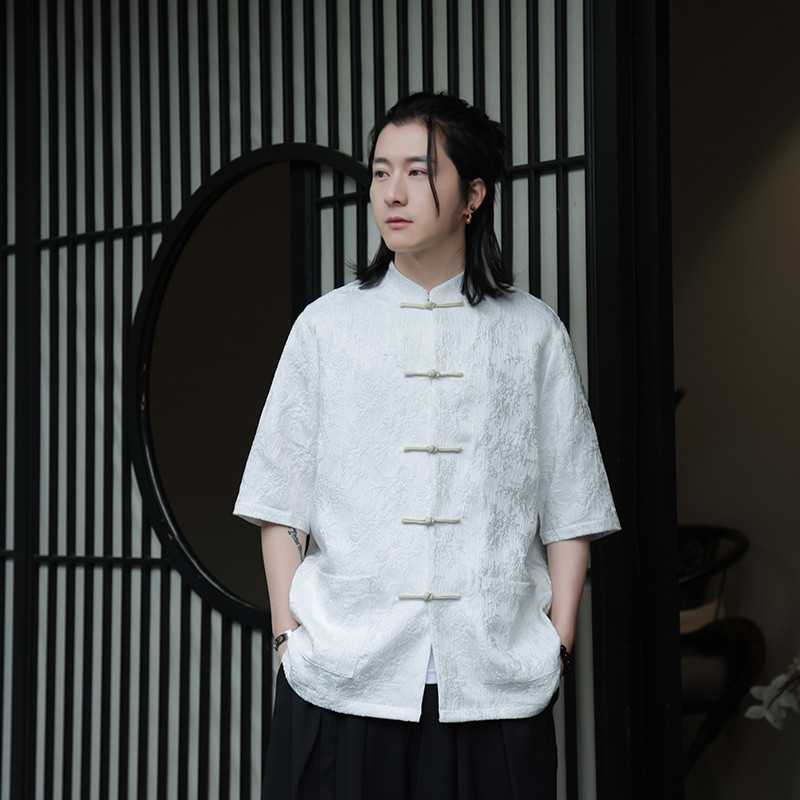 2024春夏风男装复古中式唐装汉服短袖衬衫衬衣C229-Y996-P70,男装衬衫,电商C229-1