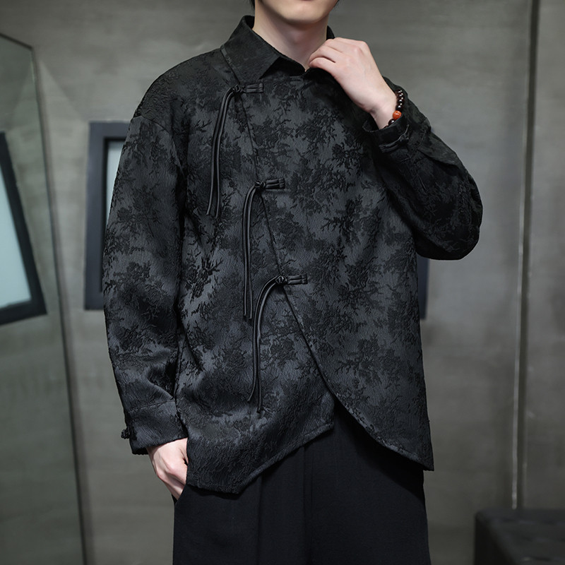 2024春夏新款风男装提花唐装汉服长袖衬衫衬衣C229-Y1012-P80,男装衬衫,电商C229-1