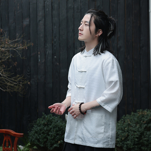 2024春夏新款风男装冰丝唐装汉服盘扣衬衫衬衣C229-Y906-P65图片