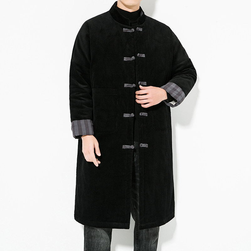 秋冬风男装盘扣长款日系唐装汉服棉衣棉袄棉服C229/MY48/P175图片