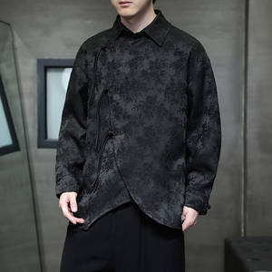 2024春夏新款风男装提花唐装汉服长袖衬衫衬衣C229-Y1012-P80图片
