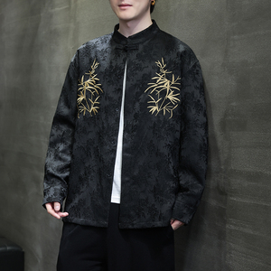 2024春夏风男装刺绣唐装中式汉服长袖衬衫衬衣C229-Y1011-P80