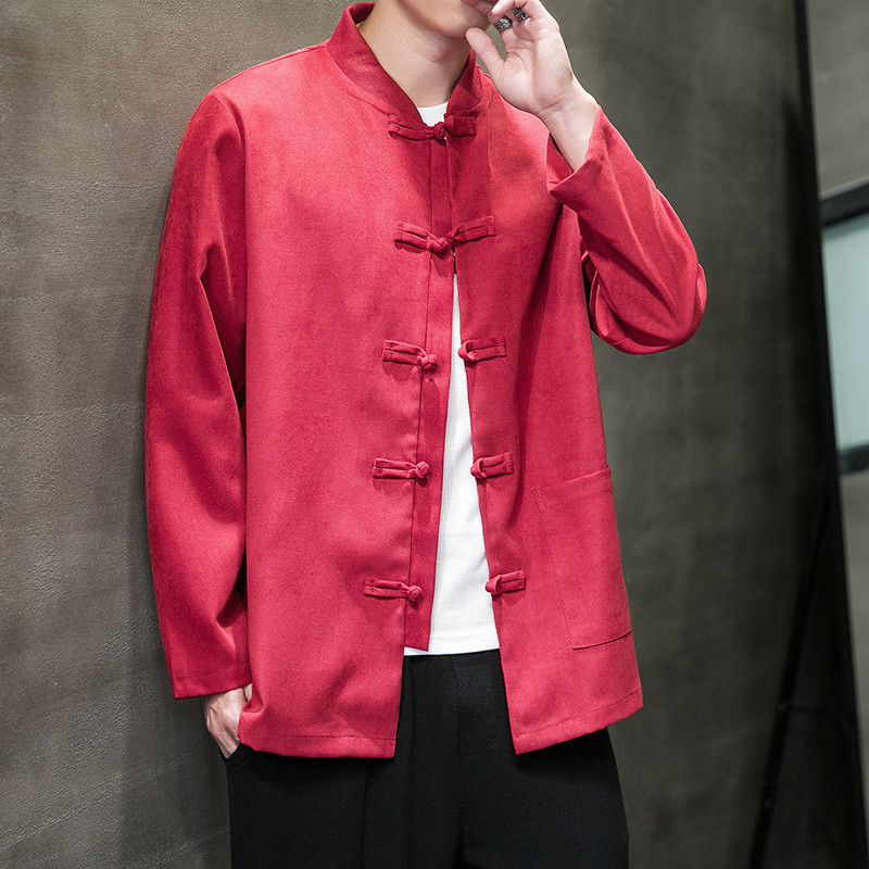 2024秋冬风男装针织唐装汉服长袖衬衫衬衣内搭C229/Y803/P85,男装衬衫,电商C229-1
