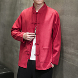 2024秋冬风男装针织唐装汉服长袖衬衫衬衣内搭C229/Y803/P85，男装衬衫，电商C229-1