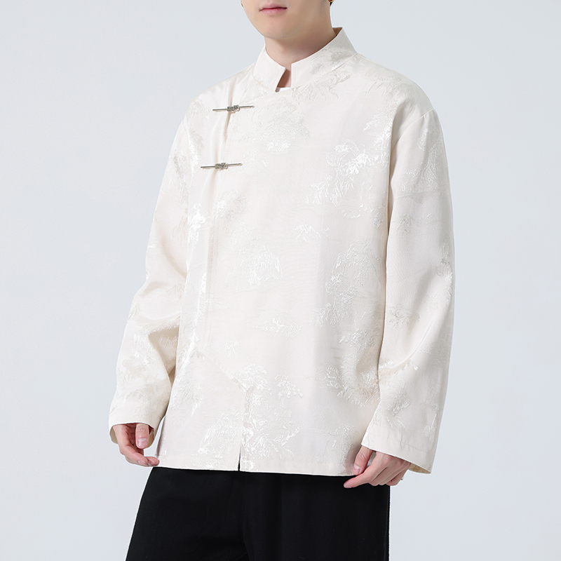 2024春夏新款风男装冰丝唐装中式汉服夹克外套C229-Y995-P100，男装夹克，电商C229-1