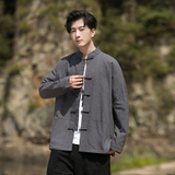 2024秋冬风男装棉麻亚麻盘扣唐装汉服夹克外套C229/Y730/P90，男装夹克，电商C229-1