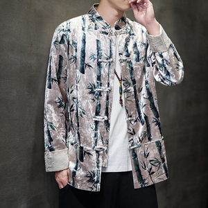 2024秋风男装丽丝绒复古中式唐装汉服夹克外套C229/Y761/P100图片