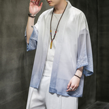 2024夏款风男装渐变风衣外套披风斗篷大码外套C229/Y609/P40，男装民族服装，电商C229-1