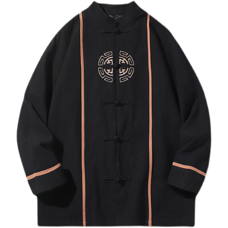 2024春夏风男装棉麻亚麻刺绣唐装汉服夹克外套C229/Y649/P80,男装夹克,电商C229-1