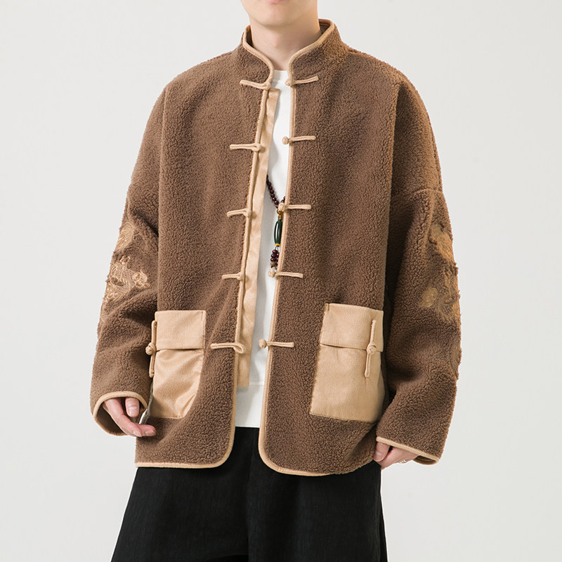 2024冬风男装羊羔毛复古中式唐装汉服棉衣棉袄C229/Y793/P155图片