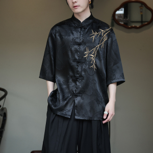 2024夏季风男装绣花中式唐装汉服短袖衬衫衬衣C229-Y1016-P65图片