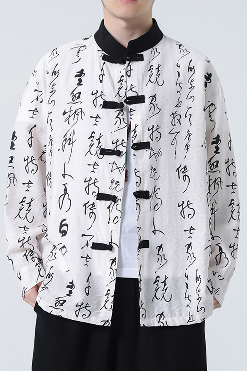 2024春夏风男装棉麻亚麻中式唐装汉服长袖衬衫C229-Y999-P75,男装衬衫,电商C229-1
