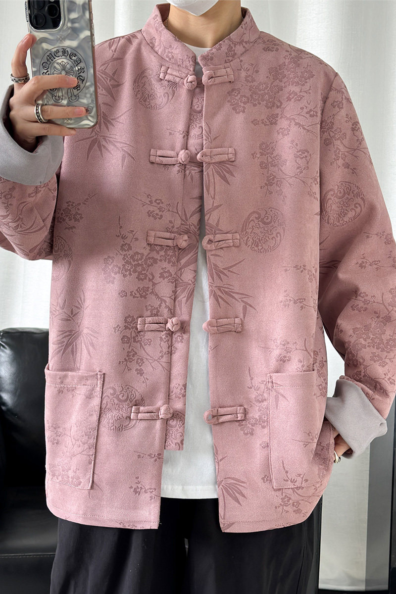 2024春风男装鹿皮绒复古中式唐装汉服夹克外套C229-Y757-P105,男装夹克,电商C229-1