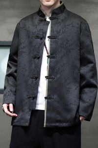 2024春夏风男装提花冰丝盘扣唐装汉服夹克外套C229-Y992-P100图片