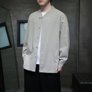 2024春夏风男装棉麻亚麻唐装汉服长袖衬衫衬衣C229-Y1007-P70图片