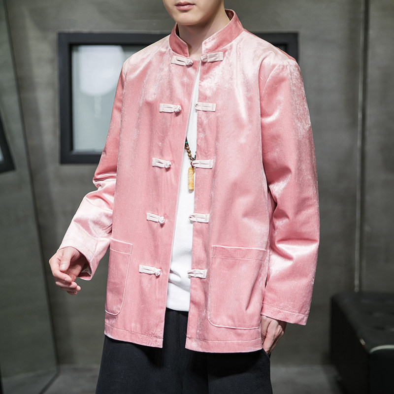 2024秋冬风男装丽丝绒复古唐装汉服夹克外套C229/Y918/P80,男装夹克,电商C229-1