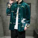 2024秋冬风男装刺绣唐装汉服夹克外套上衣大码C229/Y638/P70，男装夹克，电商C229-1