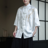 2024夏季风男装绣花中式唐装汉服短袖衬衫衬衣C229-Y1016-P65，男装衬衫，电商C229-1