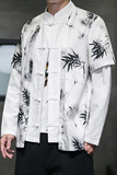 2024秋风男装拼接撞色唐装汉服衬衫衬衣两件套C229/Y785/P100，男装衬衫，电商C229-1
