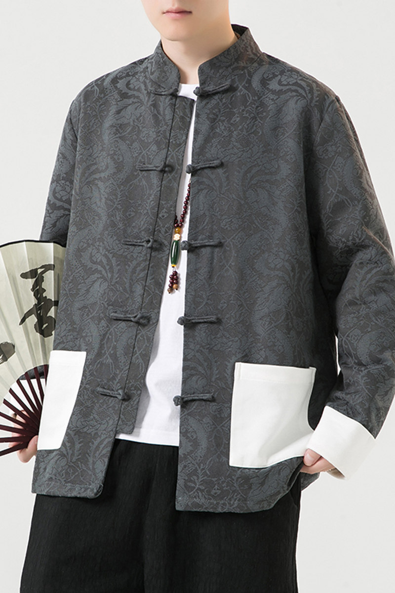 2024秋冬风男装大码棉麻亚麻唐装汉服夹克外套C229/Y794/P110,男装夹克,电商C229-1