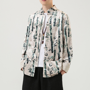 2024秋冬风男装竹子复古中式唐装汉服夹克外套C229/Y761/P100图片