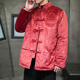 2024冬风男装夹棉盘扣中式唐装汉服棉衣棉袄C229-MY801-P150，男装棉衣，电商C229-1