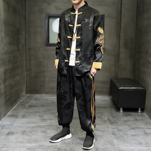 2024秋冬风男装冰丝刺绣唐装汉服套装两件套C229/TZ311/P110图片