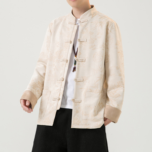 2024秋冬风男装复古鹿皮绒复古中式唐装汉服C229/Y757/P105图片