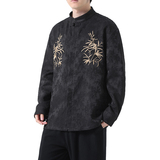 2024春夏风男装刺绣中式唐装汉服长袖衬衫衬衣C229-Y1011-P80，男装衬衫，电商C229-1