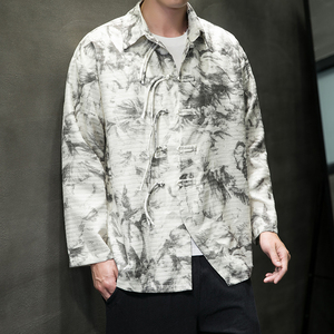 2024秋冬风男装复古中式印花唐装汉服夹克外套C229/Y786/P100图片