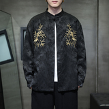 2024春夏风男装刺绣中式唐装汉服长袖衬衫衬衣C229-Y1011-P80，男装衬衫，电商C229-1
