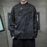 2024春夏新款风男装冰丝唐装汉服长袖衬衫衬衣C229-Y997-P80，男装衬衫，电商C229-1