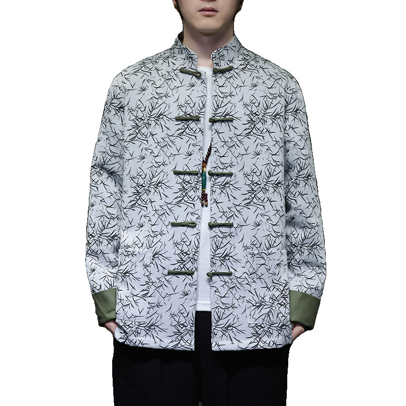 2024风男装竹叶提花中式唐装汉服夹克外套C229-Y1006-P105,男装夹克,电商C229-1