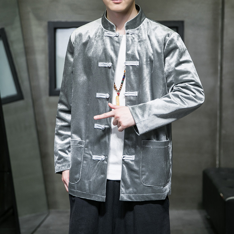 2024秋冬风男装丽丝绒复古唐装汉服夹克外套C229/Y918/P80,男装夹克,电商C229-1