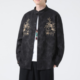 2024春夏风男装复古中式唐装汉服长袖衬衫衬衣C229-Y1011-P80，男装衬衫，电商C229-1