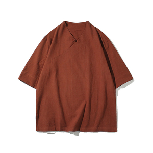2024春夏风男装中式棉麻亚麻唐装汉服短袖T恤C229/T161/P45图片