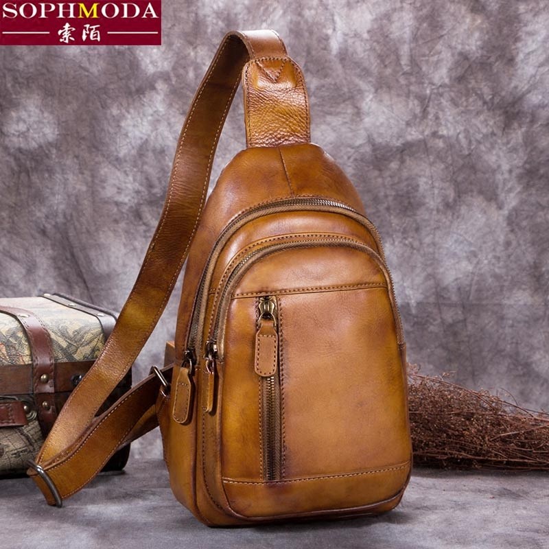 复古包包女士手工皮包女斜挎包女头层牛皮胸包女真皮休闲2022新款