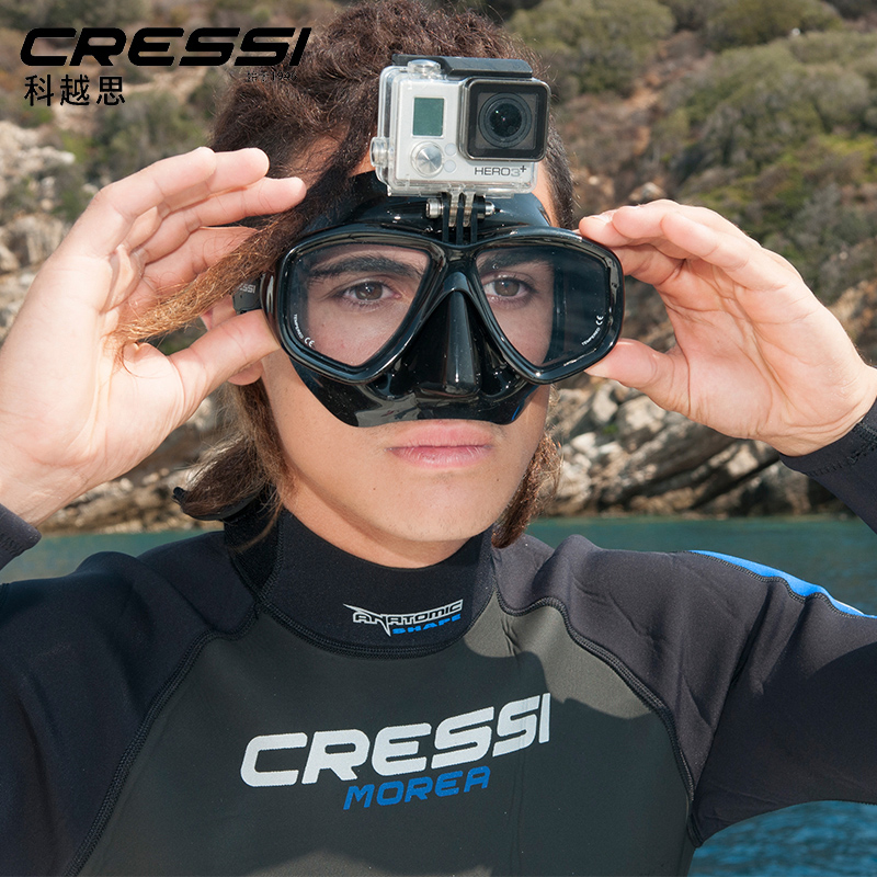 CRESSI自由潜gopro面镜可配近视