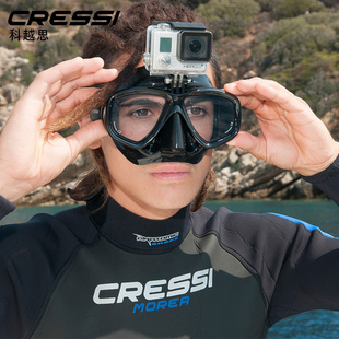 备gopro潜水镜近视 浮潜游泳装 cressi自由潜面镜潜水面罩 action