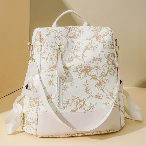 多功能防盗双肩包女2024新款大容量旅行牛津布背包通勤百搭女包