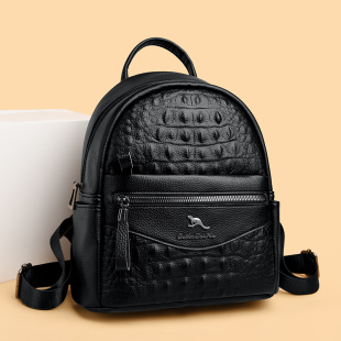 真皮双肩包女新款2024时尚高级感大容量包包头层牛皮女士双肩背包