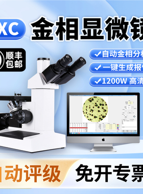 4XC金相显微镜三目倒置 晶粒度球化率珠光体自动金相组织分析软件