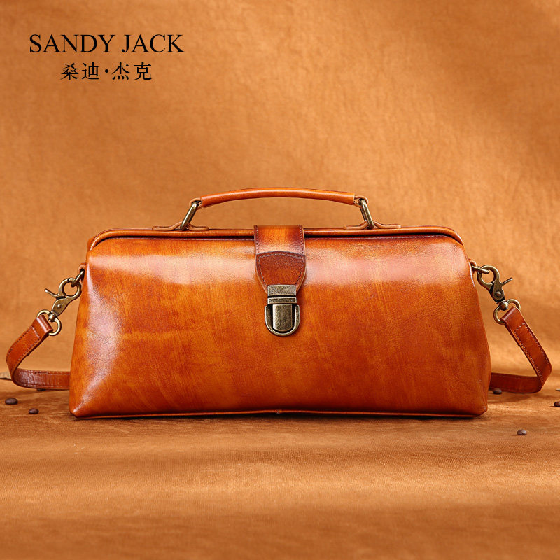 包包女大容量复古2020新款手工头层牛皮软皮原创真皮手提波士顿包