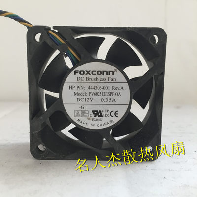 全新原装FOXCONN PV602512ESPF 0A 12V 0.35A 6025 6CM 4线 风扇