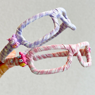 雯喵儿童眼镜框发箍女童2025新款 不勒头发卡可爱美乐蒂头箍发饰