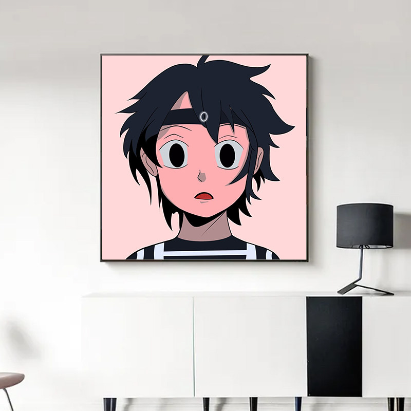 aokizy情侣异能少女头像数字油画diy定制卡通动漫手绘丙烯油彩画