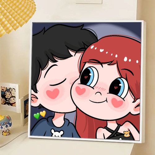 丙烯卡通动漫星蝶公主数字油画