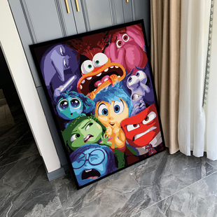 头脑特工队diy数字油画手工填充涂色丙烯油彩画卡通动漫手绘画画